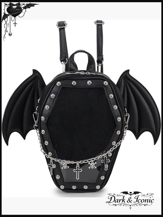 Coffin Shape Fashion Backpack Purse Ita Bag PVC Display Window main image 6